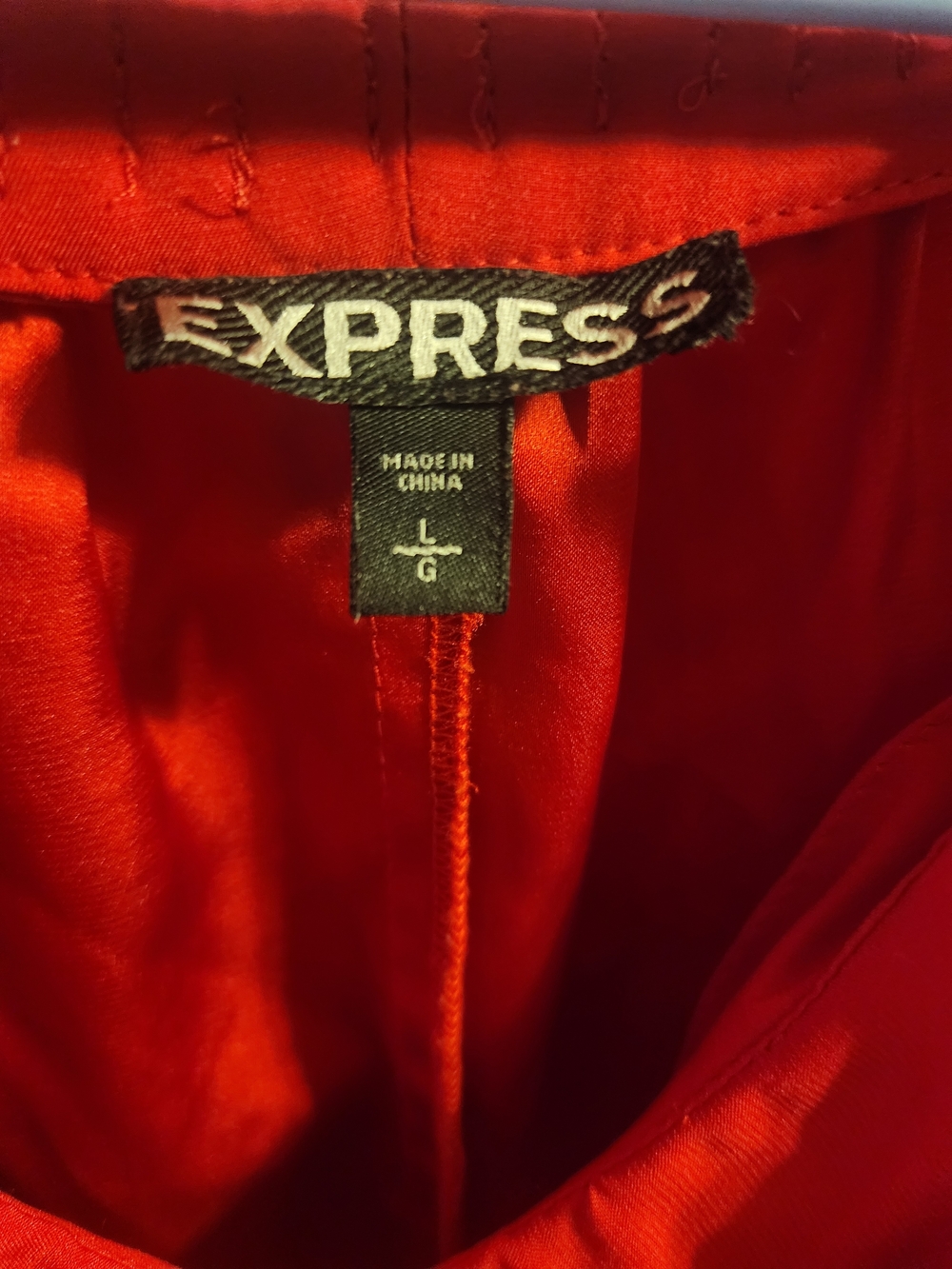 Express Red Ruffle Front V-Neck Blouse - Picture 3 of 4